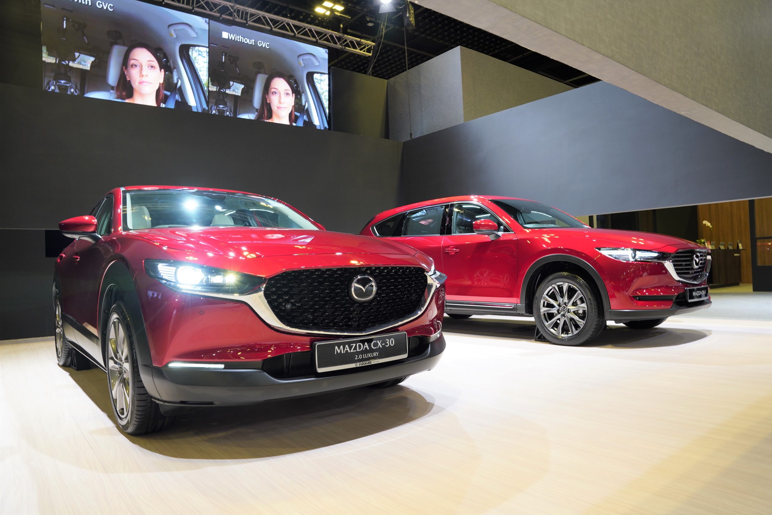 The all-new Mazda CX-30 and Mazda CX-8 on display at the Singapore Motorshow 2020