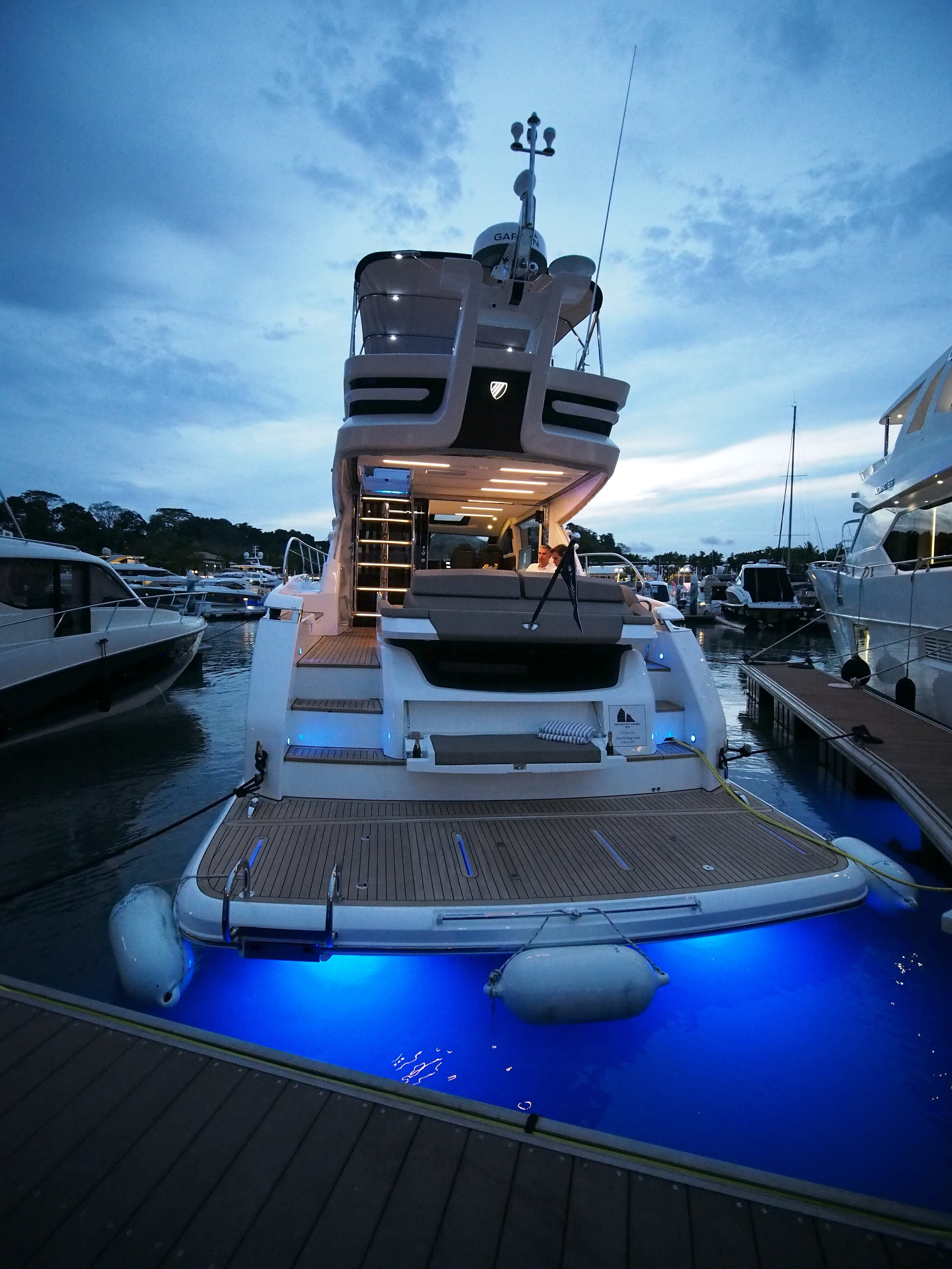 The luxurious Fairline Squadron 53 at the Singapore Yacht Show 2019
