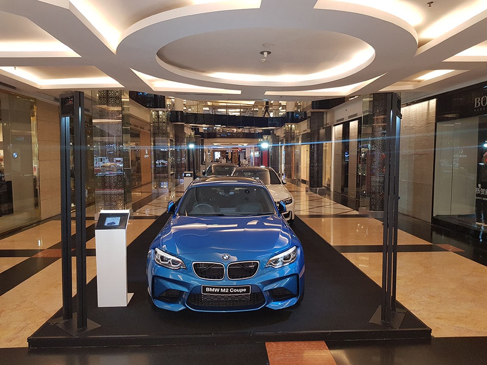 A BMW M2 Coupe on display