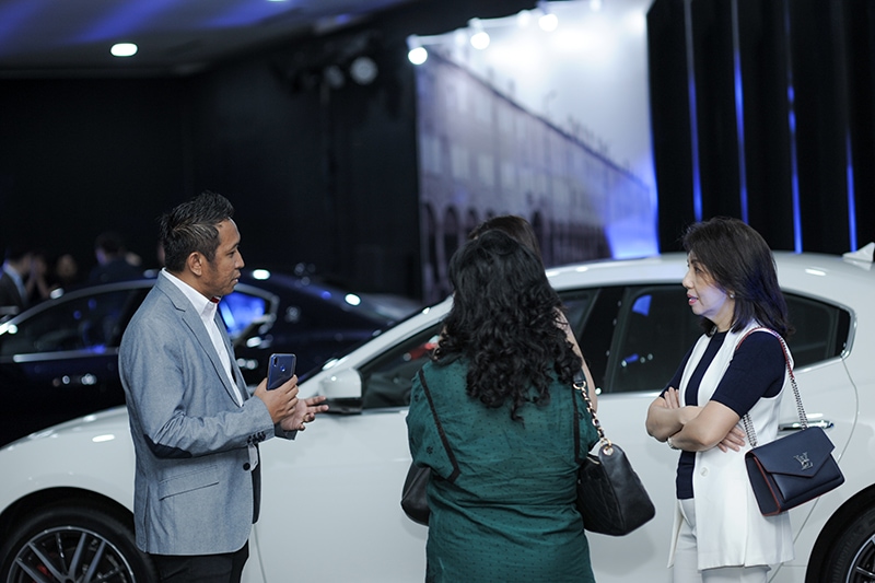 Sales Consultant Mr Priyo Kuncoro giving an introduction to the Maserati Levante 